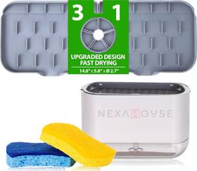 V586925 Nexahouse Faucet Guard And Draining Mat - Set 3 1 Silicone For Kitchen Sink Save Soap