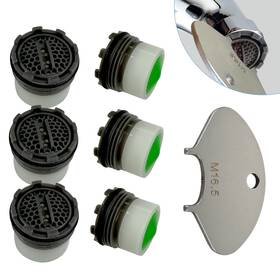 Fak-165 Nexoroot Upgraded 6-pack 16.5mm Faucet Aerators With 304 Stainless Steel Aerator Remov