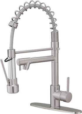 00006 Nobrand Brushed Nickel High-arc Pull Down Kitchen Faucet