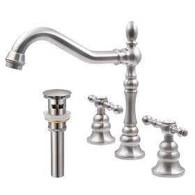 Novatto 744271939804 Miller 2-handle Faucet Brushed Nickel With Overflow Silver