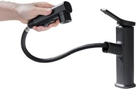 Nxxcli 313018593588 Single Handle Pull Down Sprayer Faucet - Matte Black For Bathroom And Kitchen Sink