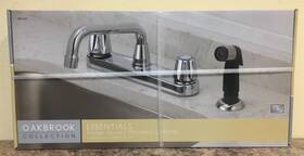 804w-1001 Oakbrook 4876447 Compression Two-handle Chrome Kitchen Faucet With Side Sprayer