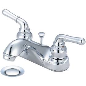 Olympia 763439843296 Accent Two Handle Low Arc Bath Faucet With Brass Pop Up Polished Chrome