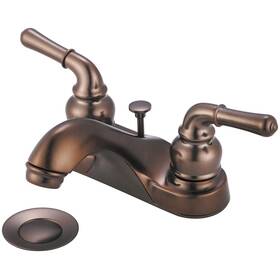 Olympia 763439843418 Accent Two Handle Low Arc Bath Faucet With Brass Pop Up Oil Rubbed Bronze