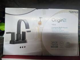 5287439 Origin 21 Veda 4 Inch Centerset Bath Faucet Matte Black Finish #5287439