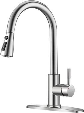 Owofan 744110592931 Brushed Nickel Kitchen Faucets With Pull Down Sprayer Sink Faucet P