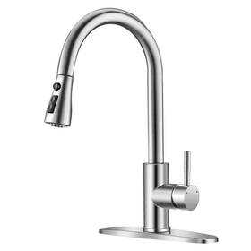 866068sn Owofan Brushed Nickel Kitchen Faucets With Pull Down Sprayer Sink Faucet Wit