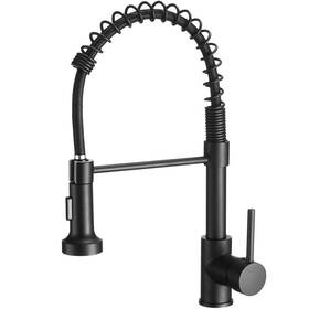 866080r Owofan Modern Single Handle Spring Kitchen Faucet With Pull Down Sprayer Mat