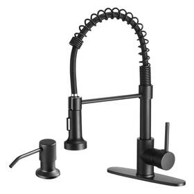 90092309r Owofan Kitchen Sink Faucet With Soap Dispenser Pull Down Sprayer Black Stainless Steel