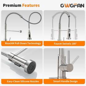 9013sn Owofan Kitchen Faucet With Pull Down Sprayer Brushed Nickel Stainless Steel