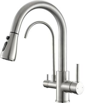 X0020gjiav Owofan Kitchen Sink Faucet Pull Down Sprayer 2 Handle Drinking Water Brushed Nic