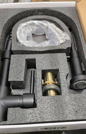 X002588djb Owofan Black Single Handle Kitchen Faucet With Pull Down Sprayer