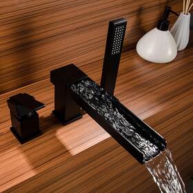 Parrot Uncle 619988644252 Black Single Handle Deck Mounted Roman Tub Faucet With
