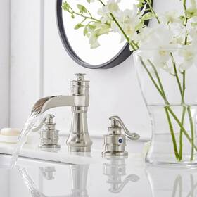 Parrot Uncle 619988644641 Nickel Waterfall 2 Handle Widespread Bathroom Faucet
