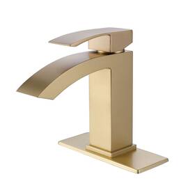 Parrot Uncle 768558529991 Brushed Gold Square Single Hole Handle Bathroom