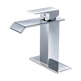 Parrot Uncle 793565673948 Chrome Waterfall Single Hole Bathroom Faucet