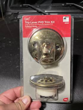 58503 Partsmaster Pro 58502 Brand New Trip Lever Pvd Trim Kit Polished Brass