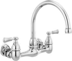 P2765lf-ss Peerless 034449949941 Elmhurst Two-handle Kitchen Faucet Wall-mount Stainless