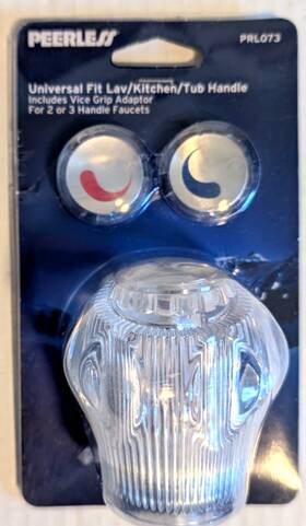 Peerless 039166116379 Prl073 Universal Replacement Handle Clear Acrylic For Lav/kitchen/tub