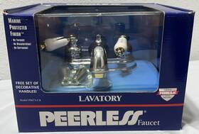 P9675-cb Peerless Lavatory Faucet Model Marine Protected Finish With Extra Handles