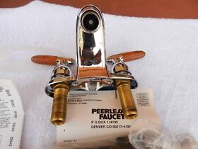 93624 Peerless Vantage Lavatory Faucet Pop-up Drain Assembly And Wooden Chrome Handle