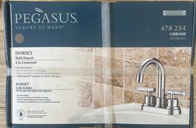 Pegasus 019934460293 Estates 4 Inch Center Set Dorset 478 234 Chrome Bath Faucet. Double Handle