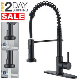Peicuai-plus 797843609476 Llave Para Fregadero De Cocina Negra Moderna Grifo Con Rociador 1 O 3 Orificios