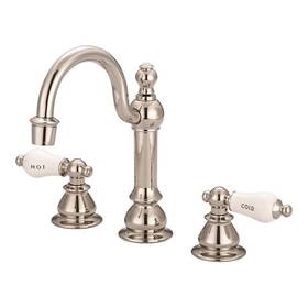 Pr-4753-2560937 Pemberly Row 8.25 Inch Lever Handles Solid Brass Faucet In Ivory/polished Nickel
