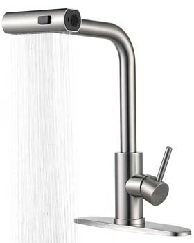 Peppermint 616054976699 Waterfall Kitchen Faucet With Pull Down Sprayer Single Handle Sink Fa