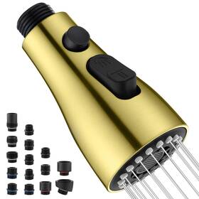 Jc-pt-zs-bg-a3 Perpaime Pull Down Faucet Spray Head With 15 Adapters - Kitchen Sink Brushed Gold