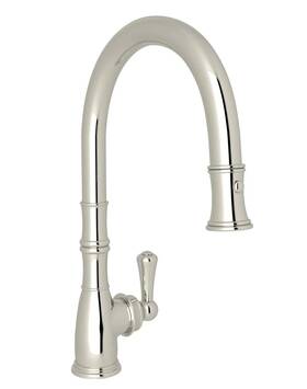 U.4744pn Perrin And Rowe Georgian Era Pull Down Kitchen Faucet Polished Nickel New
