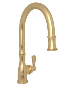 U.4744seg-2 Perrin & Rowe And Georgian Era Pullout Kitchen Faucet Satin English Gold