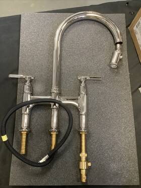 U.sb58d3lm-pn Perrin & Rowe And Bridge Pull Down Faucet Polished Nickel. N9 1900