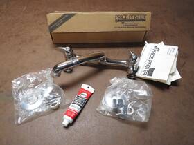 Pfister 038877405871 Vintage Price 8 Inch Wall Mount Brass Kitchen Faucet Chrome Nos 1980s