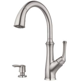 Pfister 038877600665 Tamera Kitchen Faucet With Pull Down Sprayer And Soap Dispenser Single Handl