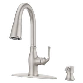 Pfister 038877659021 Rosslyn Kitchen Faucet With Pull Down Sprayer And Soap Dispenser Single Hand