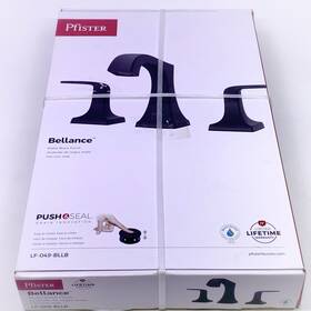 Pfister 038877659793 Bellance 8 Inch Widespread Faucet With Drain Kit Matte Black Finish New