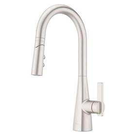 Pfister 038877679241 Exemplar Single Handle Pulldown Sprayer Kitchen Faucet In Spot Defense Stainless