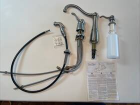26-3nxx Pfister Mareille Single Handle 4 Hole Kitchen Faucet Stainless Steel Very Good