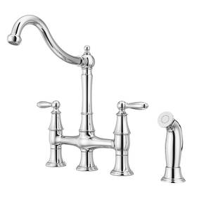 F-031-4coc Pfister Courant Kitchen Faucet With Side Sprayer 2-handle High Arc Polished Chrome