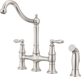 F-031-4cos Pfister Courant Bridge Kitchen Faucet With Side Stainless Steel