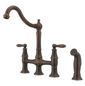 F-031-4cou Pfister Courant 2-handle Bridge Kitchen Faucet W Side Spray