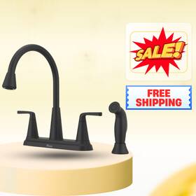 F-036-4agb Pfister Sale Allegan Matte Black Double Handle Kitchen Faucet With Side Sprayer