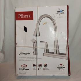 F-036-4aggs Pfister Allegan Stainless Steel Faucet Tri-flow Spot Defense Nos