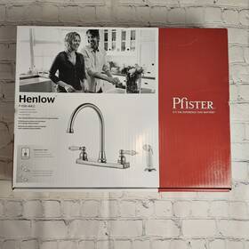 F-036-4hlc Pfister Henlow Two Handle Kitchen Faucet Chrome Side Sprayer