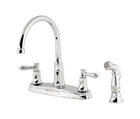 Pfister F-036-cl4c Harbor 2-handle Kitchen Faucet And Side Spray Polished Chrome