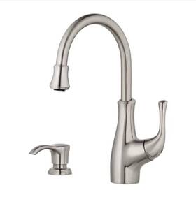 F-072-vvss Pfister Brand New Stainless Steel Kitchen Faucet With Soap Dispenser