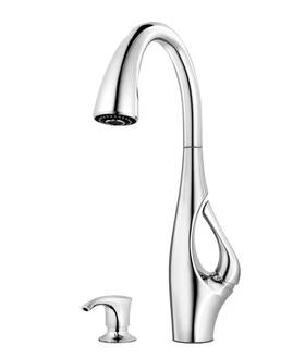 Pfister F-529-7ndc Indira Pull Down Kitchen Faucet Chrome With Soap Dispenser