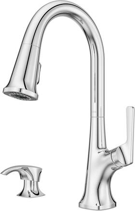 F-529-7rgc Pfister Ridgeline Pull-down Kitchen Faucet With Soap Dispenser Polished Chrome