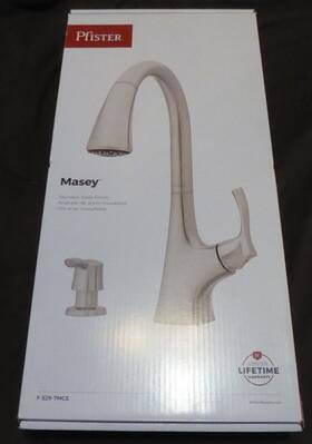 F-529-7mcs Pfister F5297mcs Masey 1 Handle Pull-down Kitchen Faucet - Stainless Steel